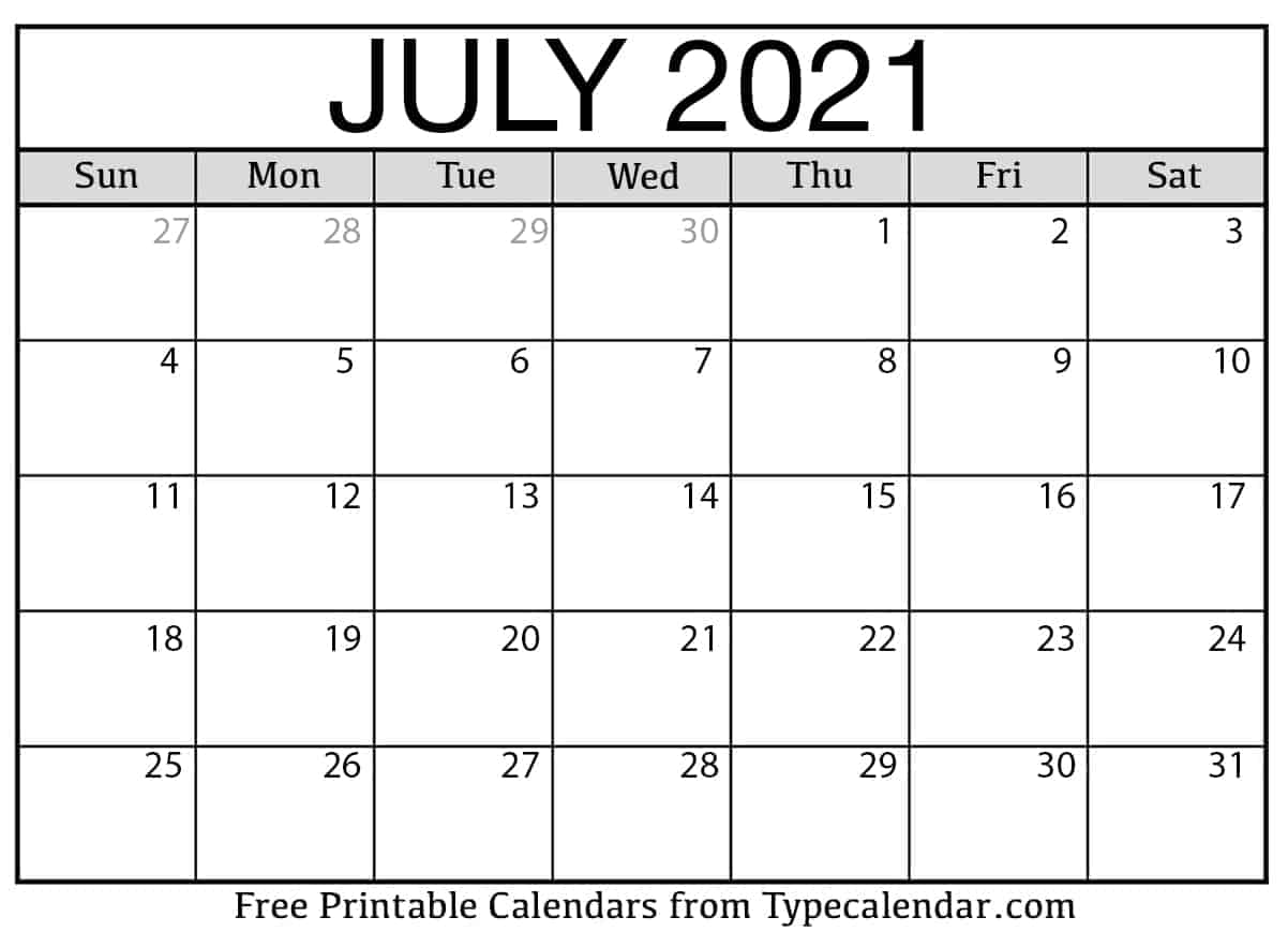 B Free Printable July 2021 Calendars B Free Printable July 2021 Calendars
