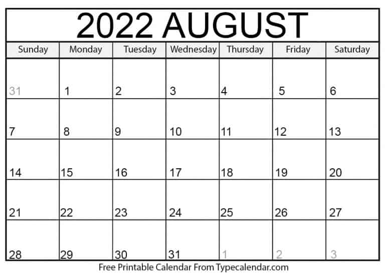August 2022 Calendar Editable Customize And Print