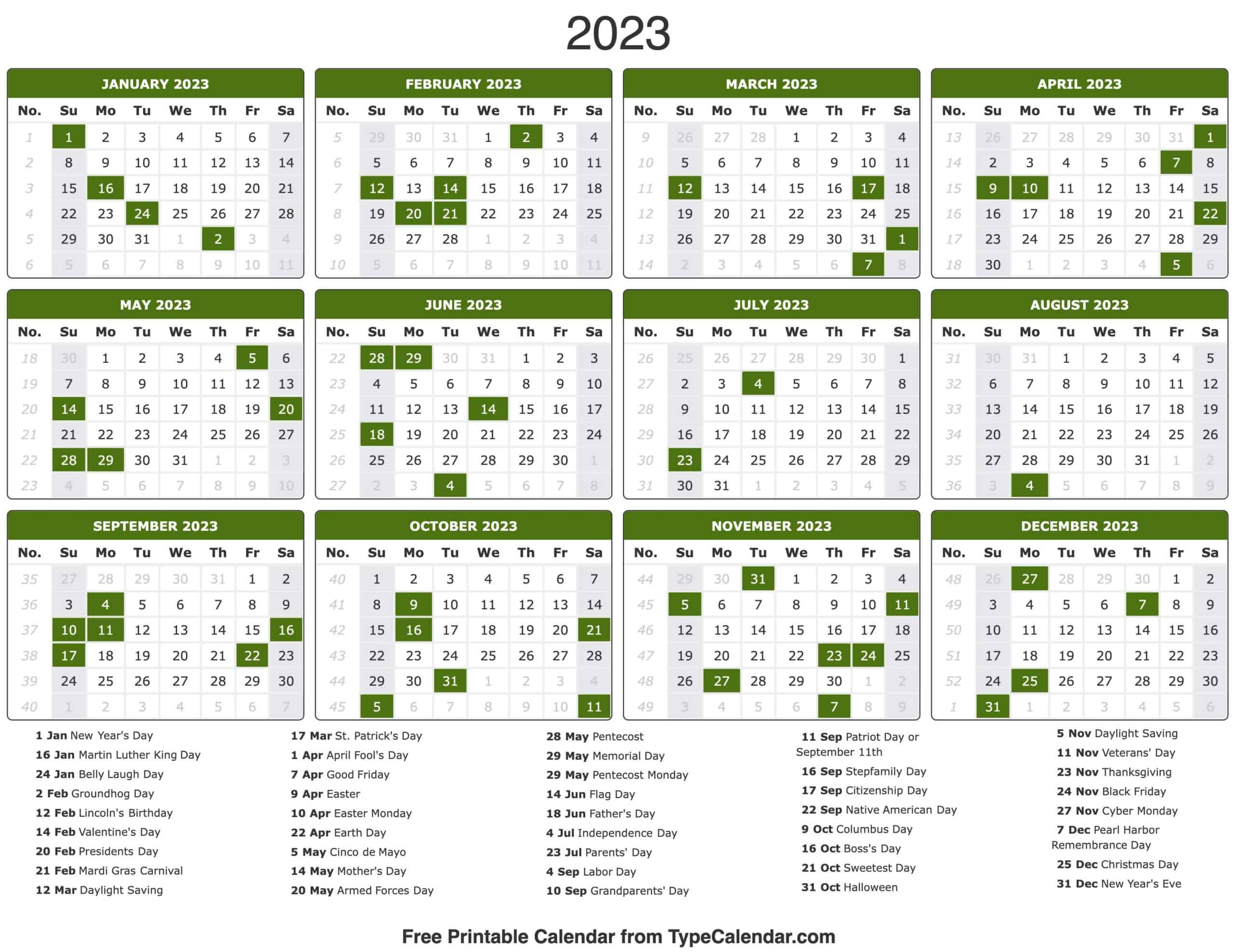 Calendar Labs 2023 Monthly Calendar