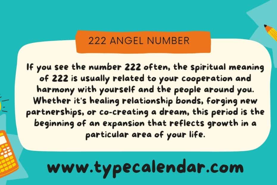 222 angel number meaning