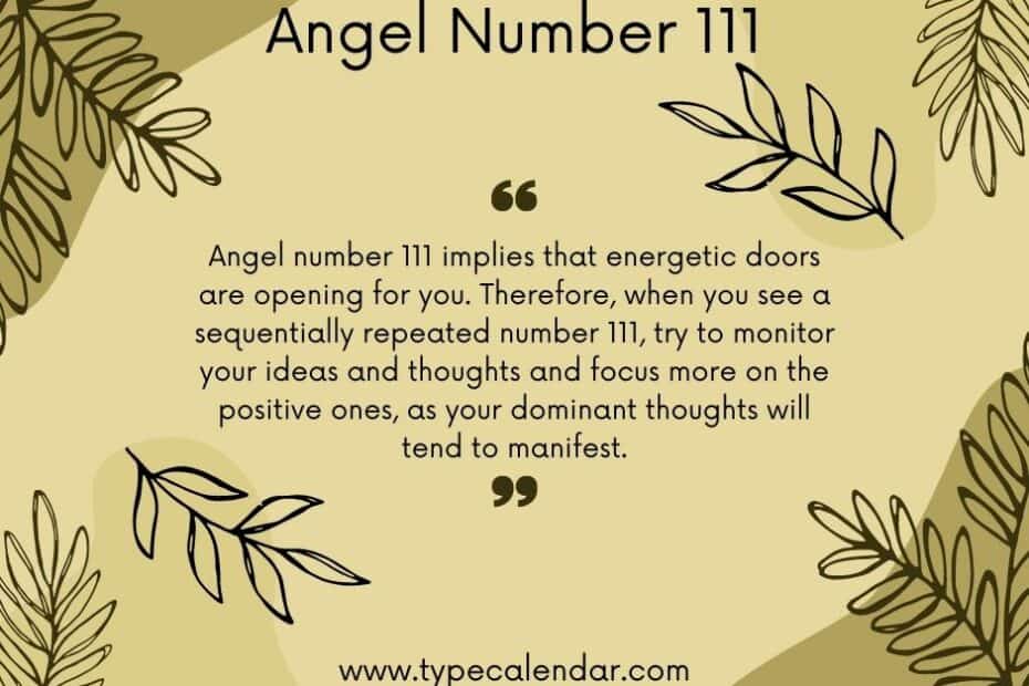 111 Angel Number Meaning