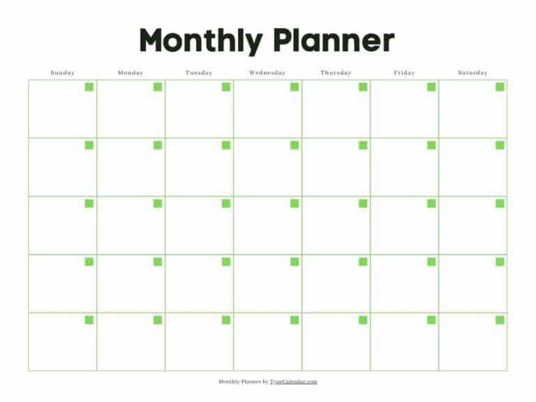 Monthly Planner Free Monthly Schedule Planner Template
