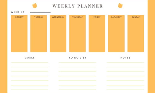 Weekly Planner: Free Weekly Schedule Planner Template