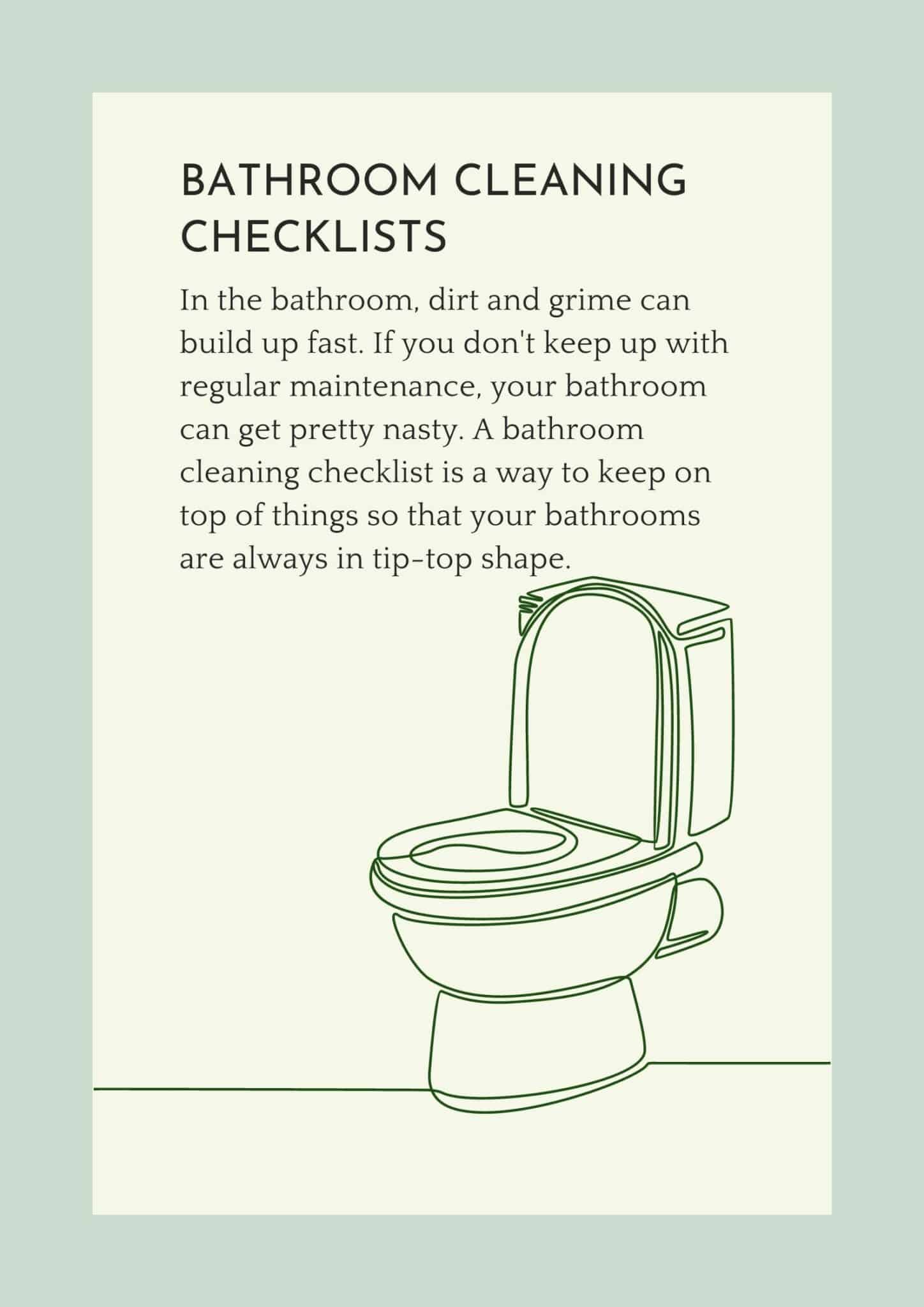 Bathroom Cleaning Checklists: Free Printable Templates [PDF, Excel]