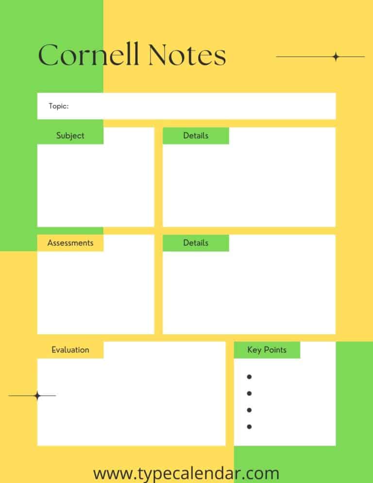 Free Printable Cornell Notes Templates [PDF, Word]