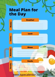 Free Printable Meal Plan Templates [Excel, PDF, Word] +Weight Loss