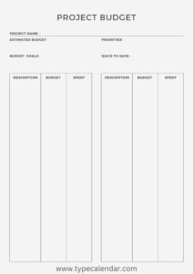 Free Printable Project Budget Templates [Excel, Word] Tracker