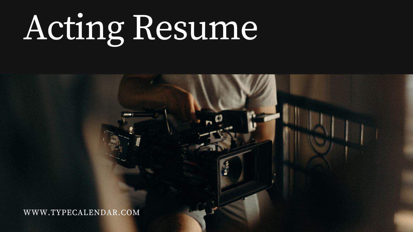 Acting Resume Acting Resume