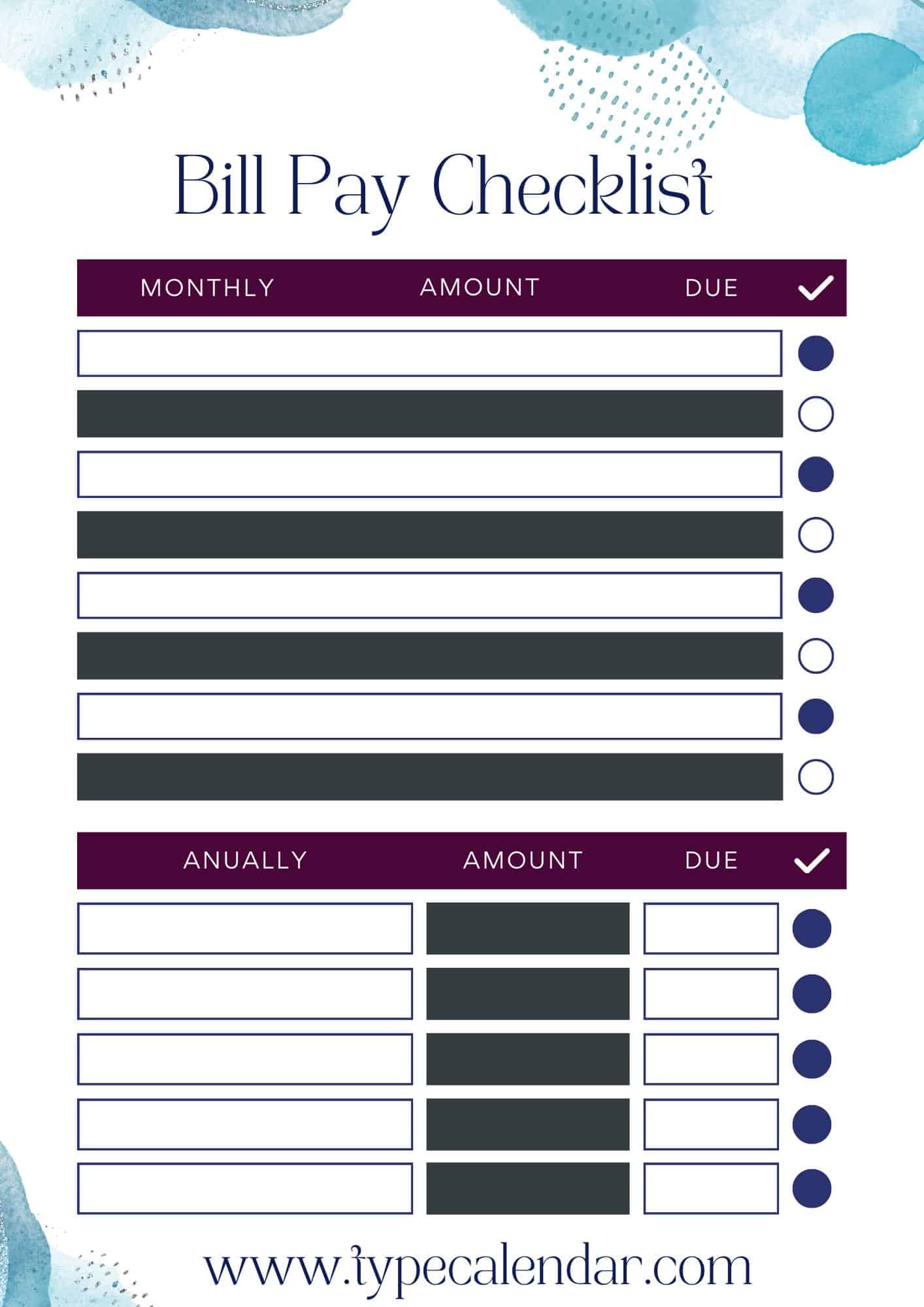 Excel Bill Tracker Template Excel Bill Tracker Template