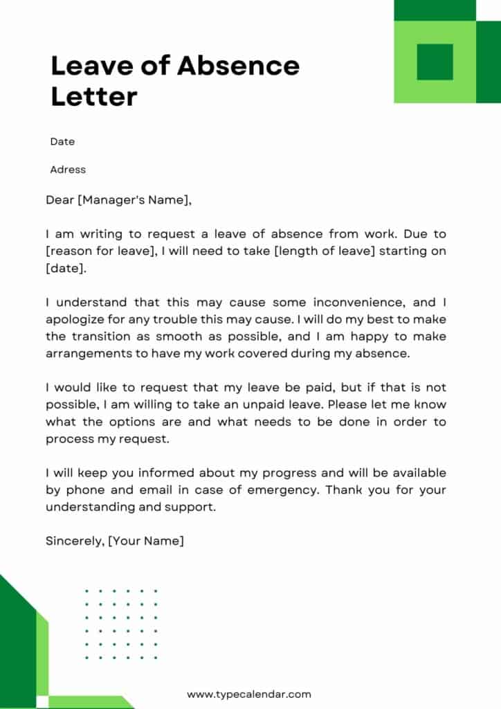 43 Printable Leave Of Absence Letter LOA Templates PDF Word Free
