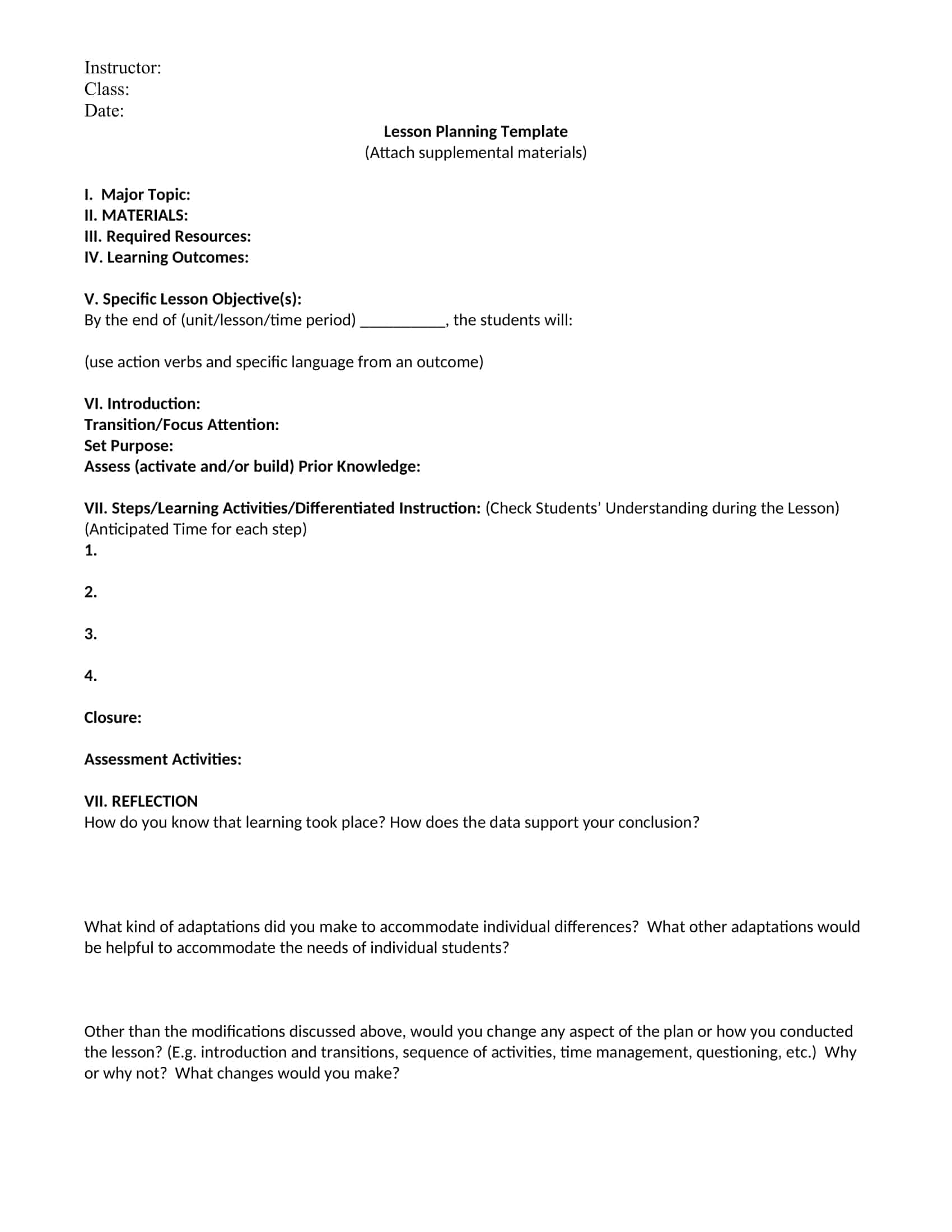 sample lesson plan sample lesson plan