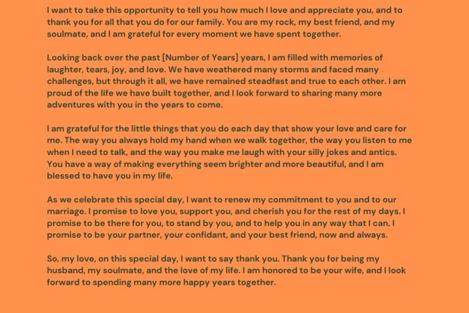 Anniversary Letter