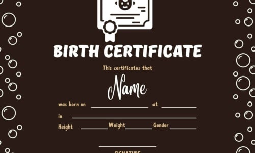 Free Printable Birth Certificate Templates [PDF] Blank, Fillable