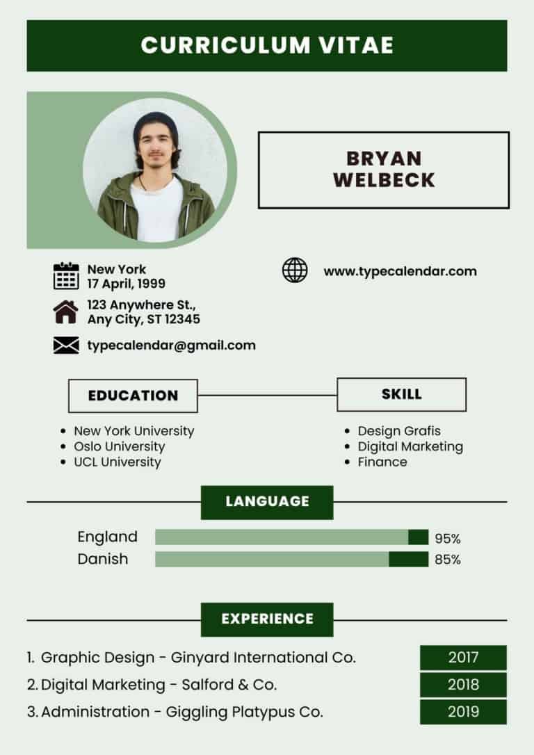 Free Printable Curriculum Vitae (CV) Templates [Word,PDF] for Students