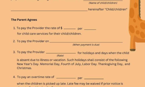 Free Printable Daycare Contract Templates [PDF] Sample