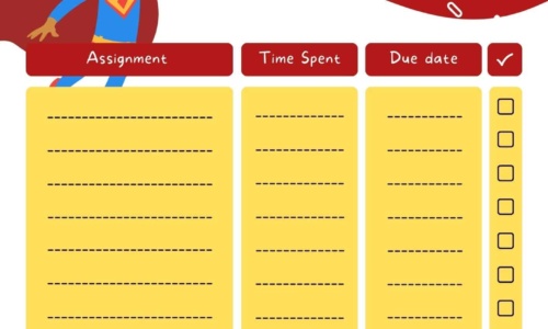 Free Printable Homework Planner Templates [Excel, PDF, Word] Cute
