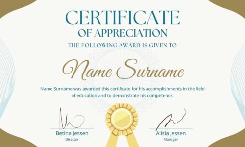 Free Printable Certificate of Appreciation Template [PDF, Word]