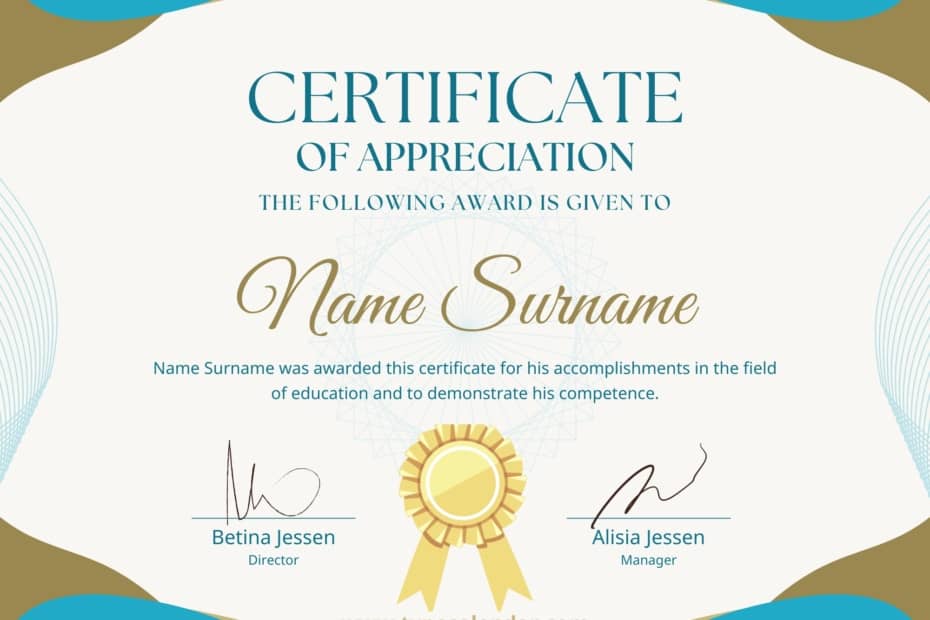 Certificate of Appreciation