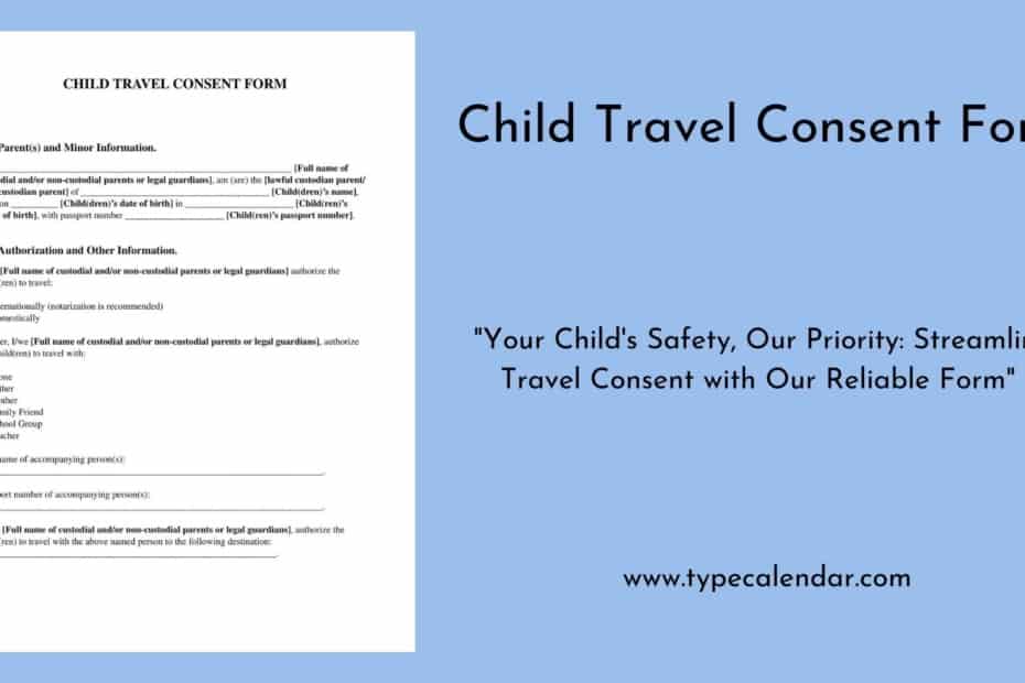 Child Travel Consent Form