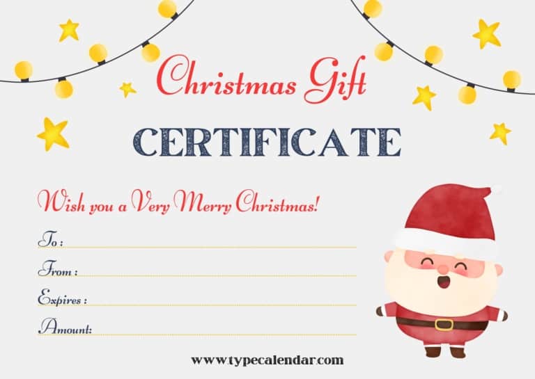 Free Printable Christmas Gift Certificate Templates [PDF, Word] Blank
