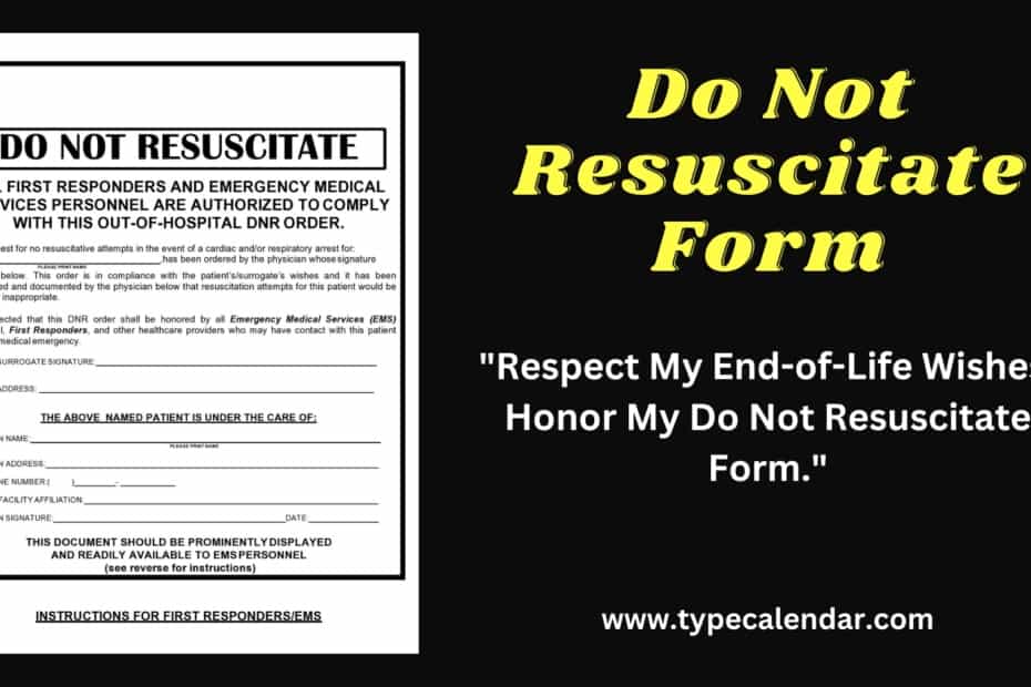 Do Not Resuscitate Form