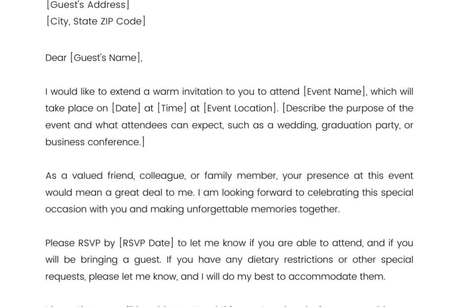 Invitation Letter