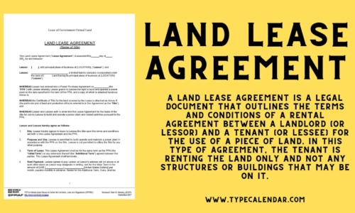 Free Printable Land Lease Agreement Templates [Word & PDF] Sample