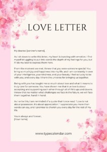 Free Printable Love Letter Templates [Word, PDF]