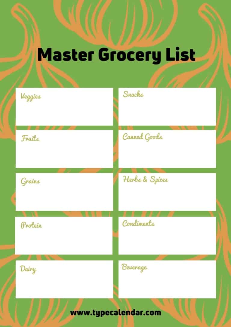 Free Printable Master Grocery List Templates [Excel, PDF, Word]