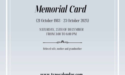 Free Printable Memorial Card Templates [Word] Front and Back