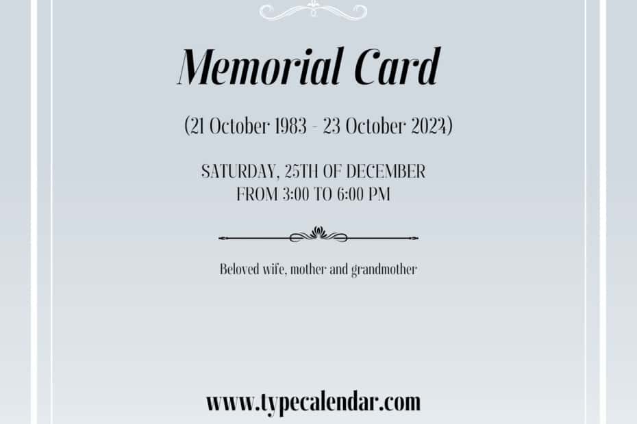 Memorial Card