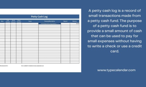 Free Printable Petty Cash Log Templates [Excel, Word, PDF]