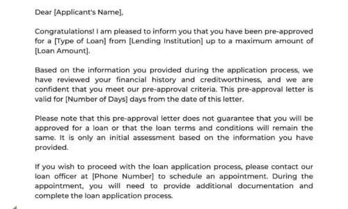 Free Printable Pre-Approval Letter Templates [PDF] & Mortgage & Loan