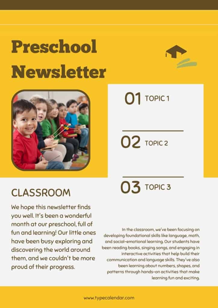 Free Printable Preschool Newsletter Templates [PDF, Word] Parent