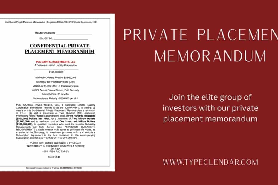 Private Placement Memorandum