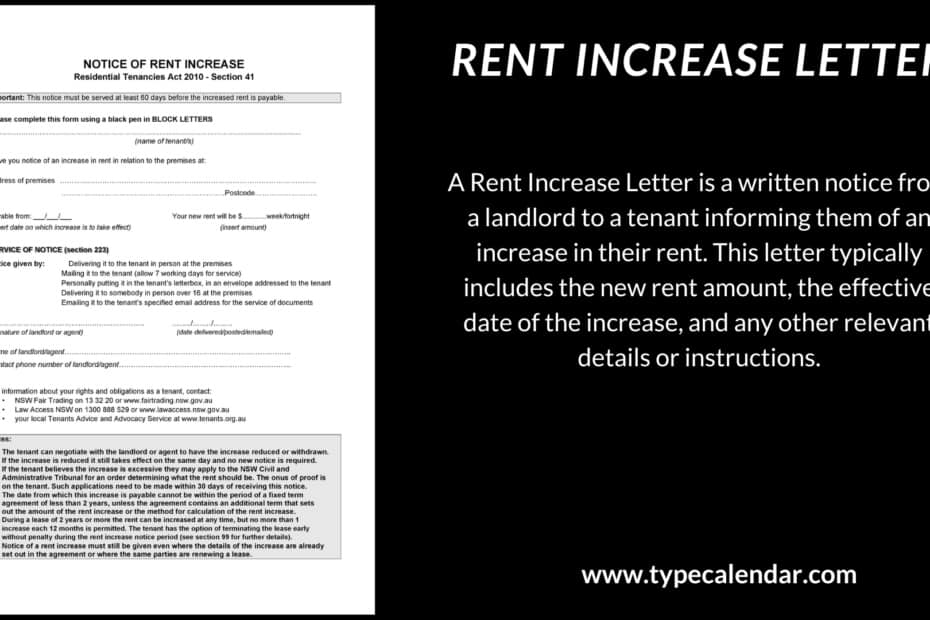 Rent Increase Letter