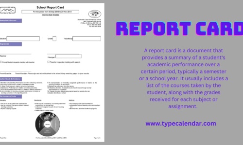 Free Printable Report Card Templates [Word, Excel] Simple & Blank