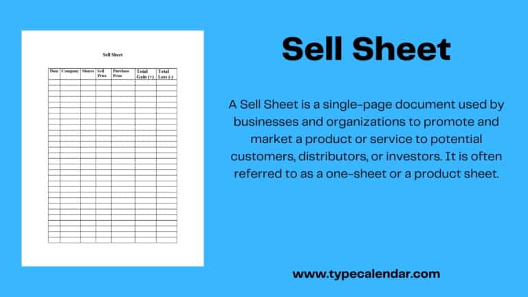 Free Printable Sell Sheet Templates [Word, PDF, Excel]