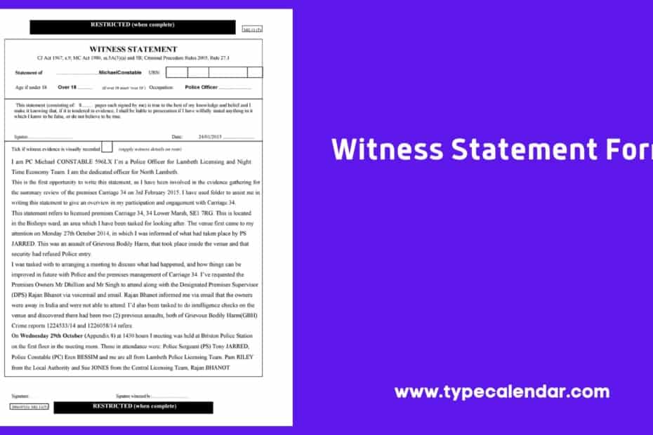 Witness Statement Form
