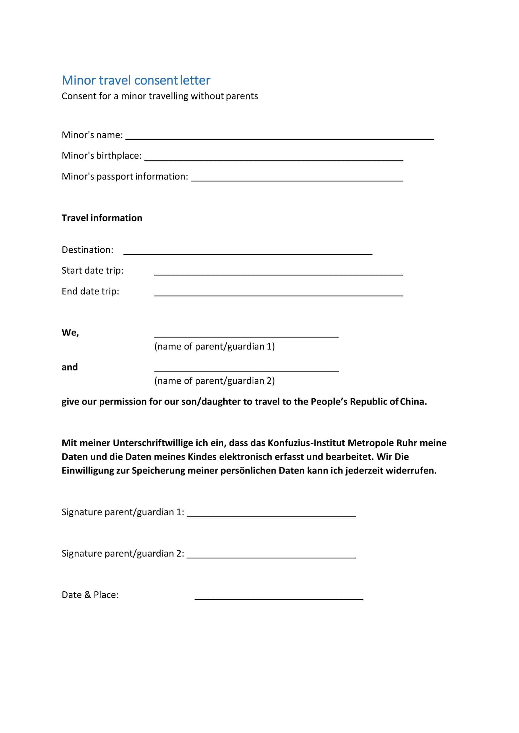 consent form for child traveling internationally consent form for child traveling internationally