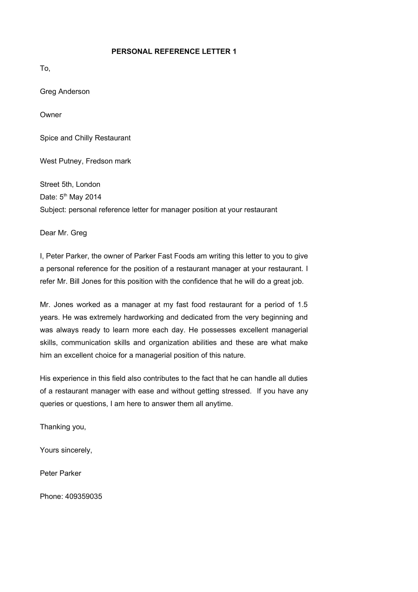 person letter format person letter format