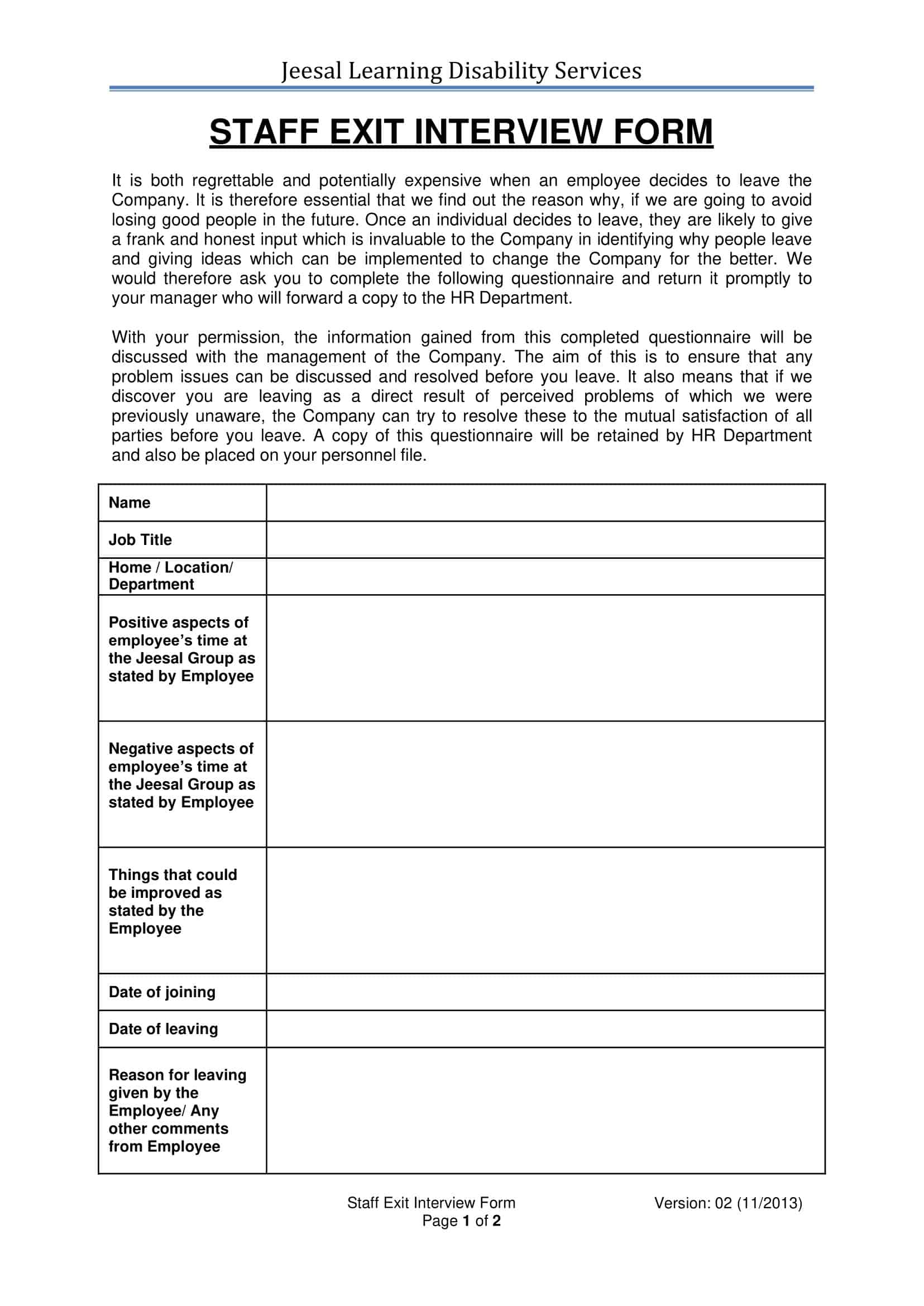 printable exit interview template printable exit interview template