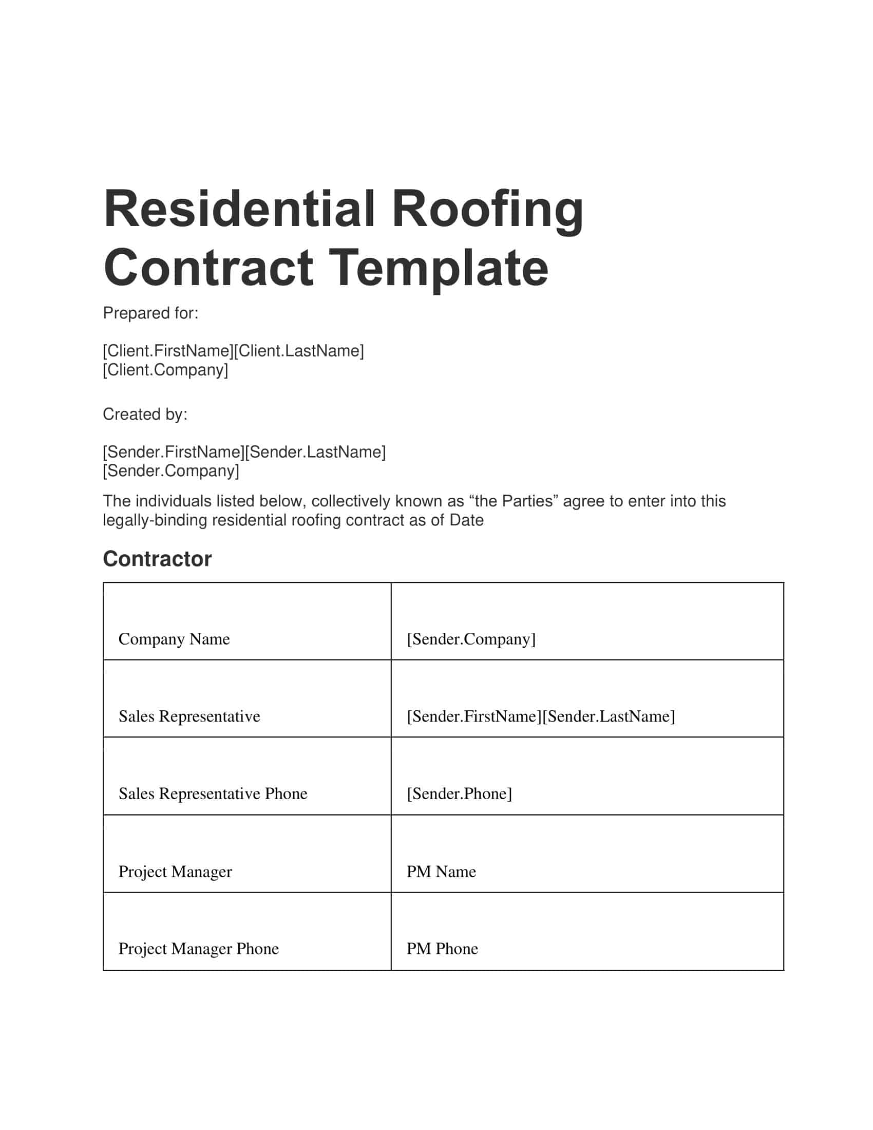 Free Printable Roofing Contract Template Prntbl Free Printable Roofing Contract Template Prntbl