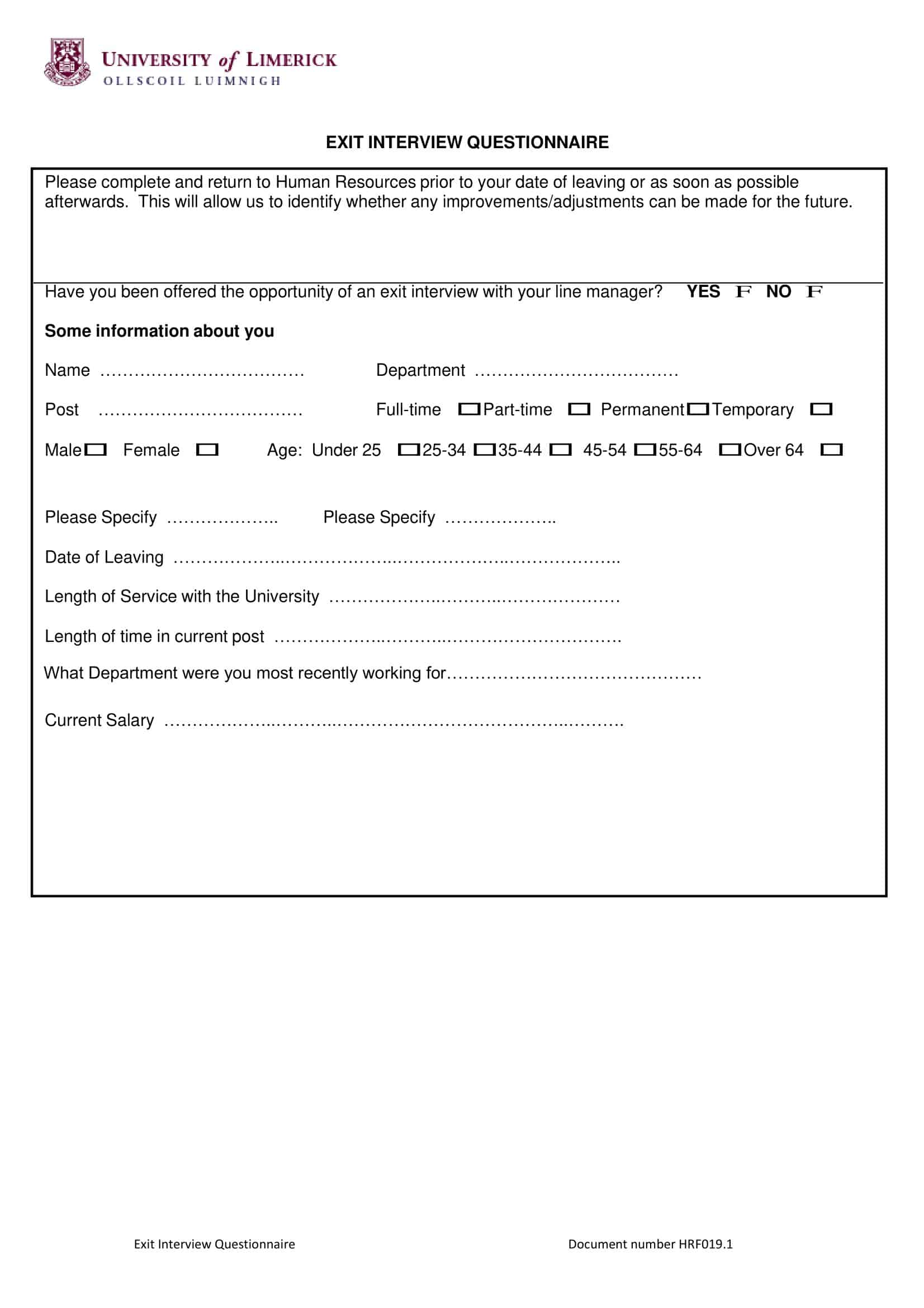 sample exit interview questions sample exit interview questions