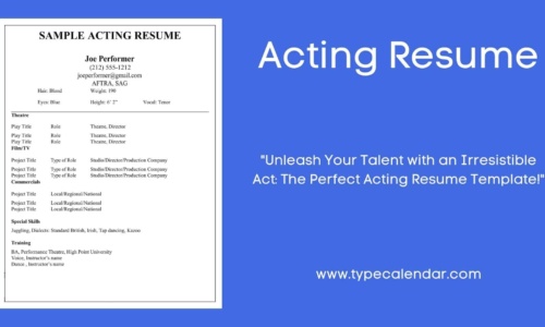 Free Printable Acting Resume Templates [Word, Excel, PDF] Samples