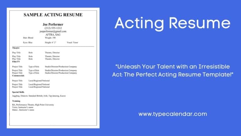 Free Printable Acting Resume Templates [Word, Excel, PDF] Samples