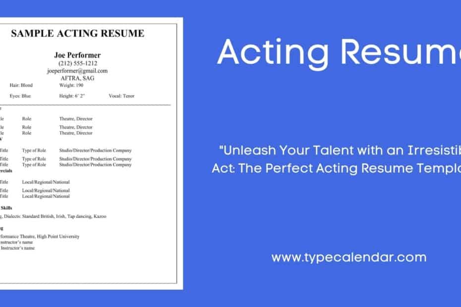 Acting Resume