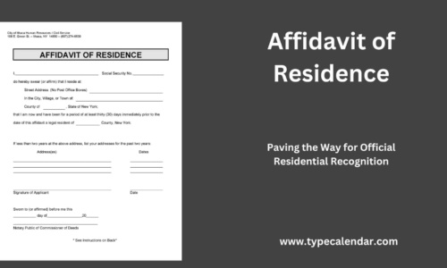 Free Printable Affidavit of Residence Template [PDF, Word]
