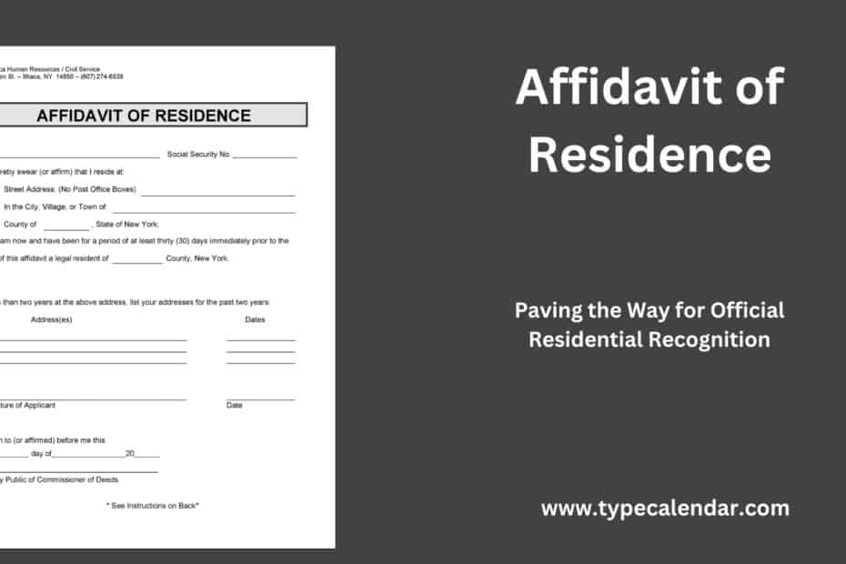 Affidavit of Residence