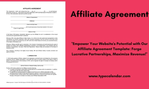 Free Printable Affiliate Agreement Templates [PDF / Word] + How to